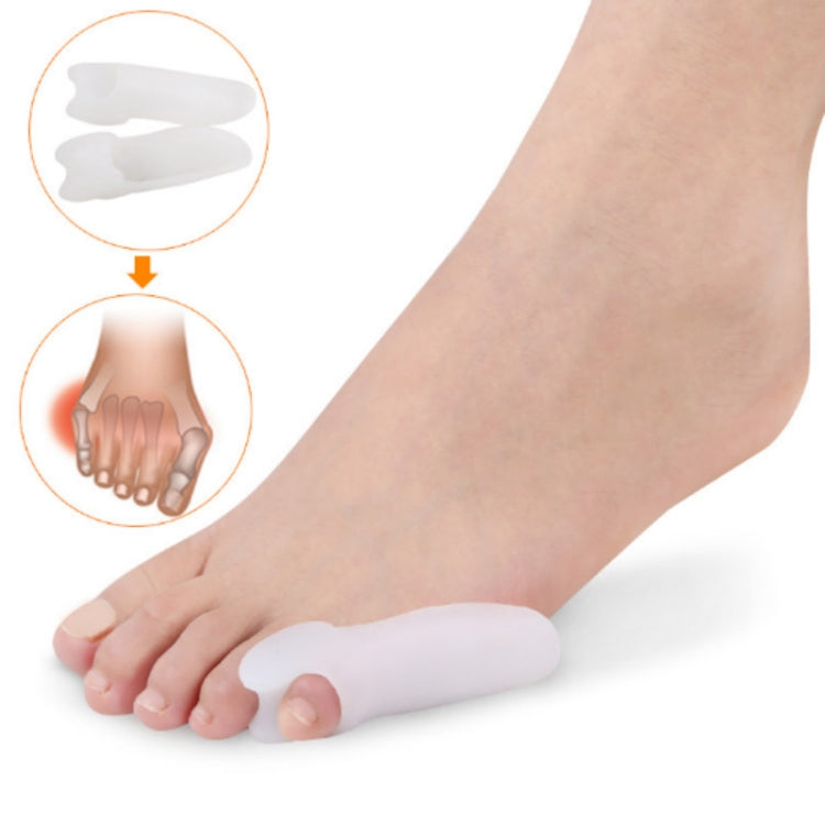 Toe thumb separation corrector with single-hole pad, shown on a foot