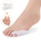 Toe thumb separation corrector with single-hole pad, shown on a foot