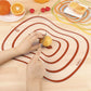 Flexible PP cutting board set, 6 pieces, orange concentric cutting guide