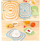 Flexible PP cutting board set, 6 pieces, orange, blue, green size guide markings