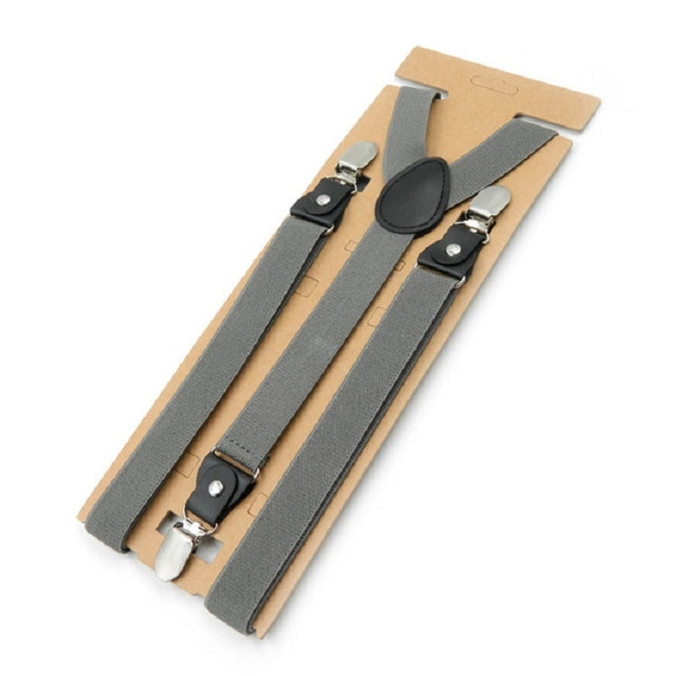 Y-shaped bib pants anti-drop clip set with dark gray straps and adjustable clips