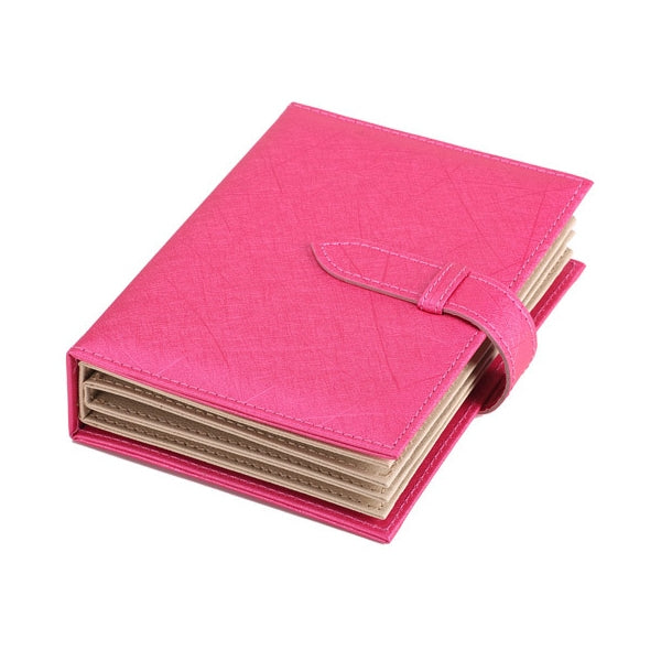 Rose red PU leather necklace jewelry storage box organizer with flap closure