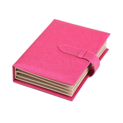 Rose red PU leather necklace jewelry storage box organizer with flap closure