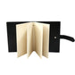 Black and cream PU leather jewelry storage box organizer with inner folding panels