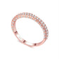 Rose gold double-row cubic zirconia wedding ring