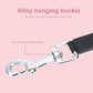 Retractable dog leash with chrome clasp and black strap on end