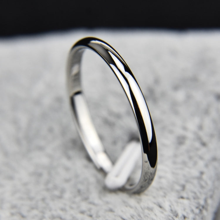 Silver and black stainless steel ring with glossy finish and smooth band