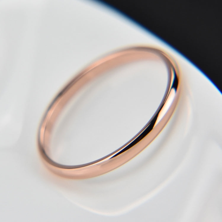 Polished rose gold stainless steel ring with smooth rounded band