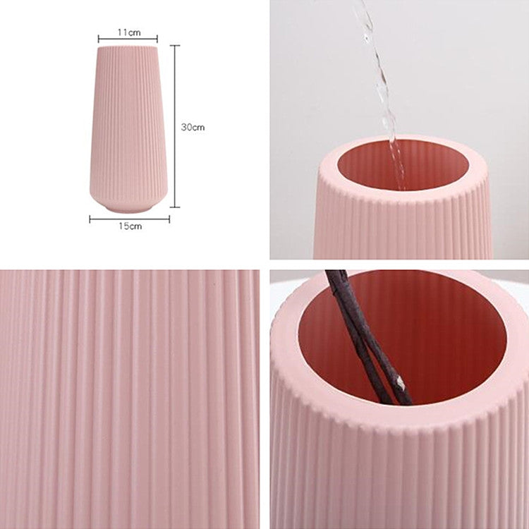Simple Plastic Vase Dry and Wet Flower Arrangement Container, 11 x 30cm