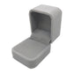 Flannel grey jewelry gift box, open hinged lid and cushioned base insert