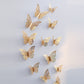 3D hollow butterfly wall stickers in gold, multiple butterflies