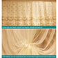 Cream double-layer lace trim and sheer mesh canopy for U-shaped three-door mosquito net
