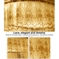 Beige mosquito net canopy lace trim with scalloped edge detail
