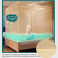 Beige mosquito net canopy with all-around mesh and closed design for baby safety
