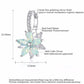 Flower-shaped cubic zirconia stud earring with silver-tone setting, size shown