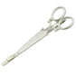 Silver hair clip with long bar and two oval rings, ornamental hairpin