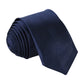 Navy slim necktie, narrow width, rolled stack