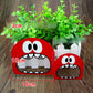 Mini monster cookie gift OPP bags set, clear window with red face design