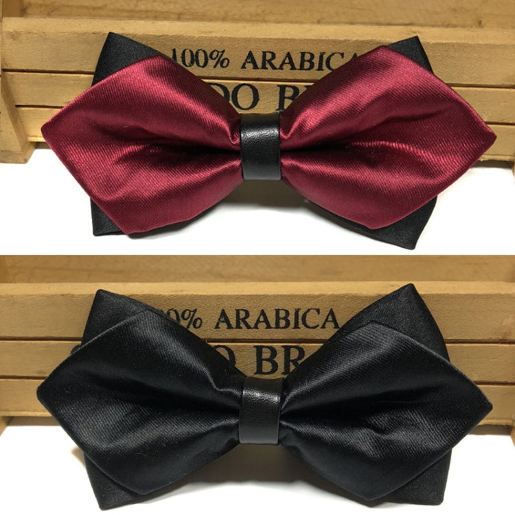 Detachable bow tie set: red satin and black satin with matching black center strap