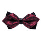 Detachable men's bow tie with red square pattern and black center strap
