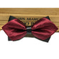 Detachable men bow tie with black backing and burgundy satin bow