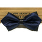 Detachable men bow tie with black backing and navy satin bow