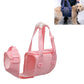 Pink mesh dog chest harness with reinforced handle loop and adjustable straps