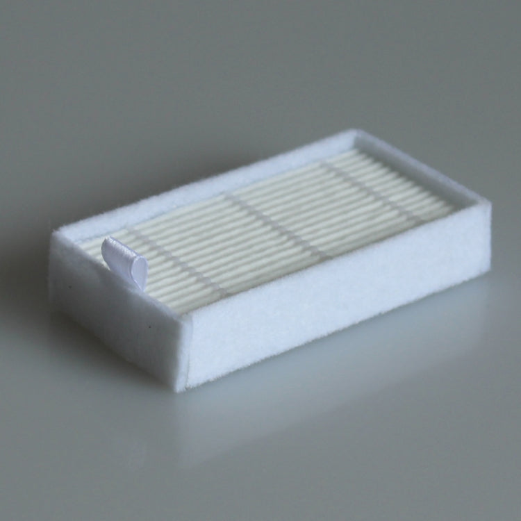 Rectangular HEPA vacuum filter with white frame and pleated filter media