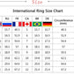 International ring size chart with circumference and diameter measurements