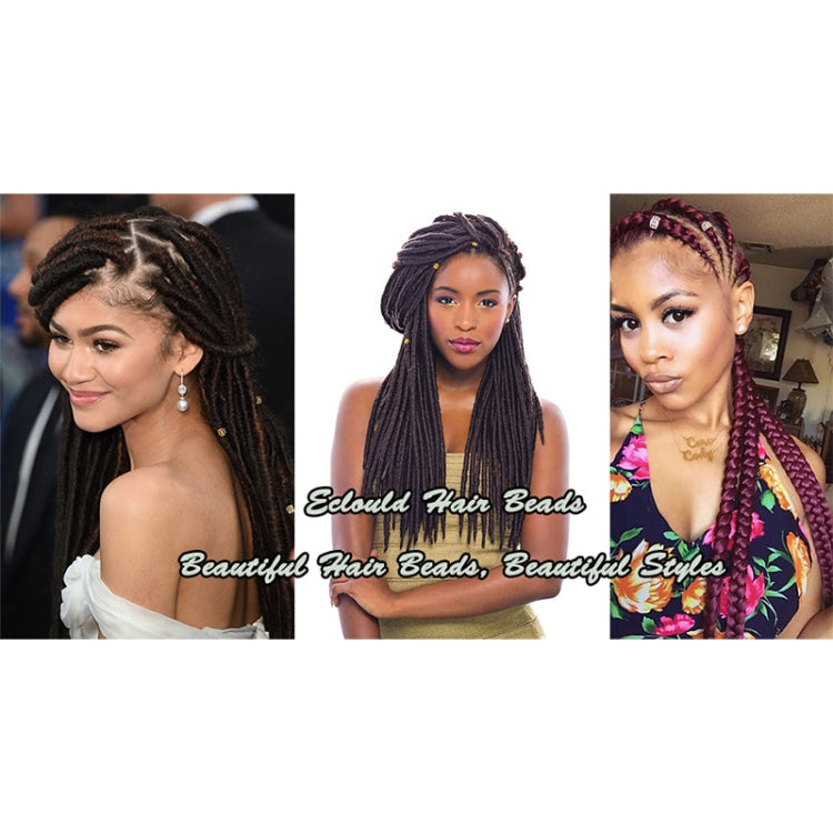 Dreadlocks hair beads with small metal rice rings for braid styling