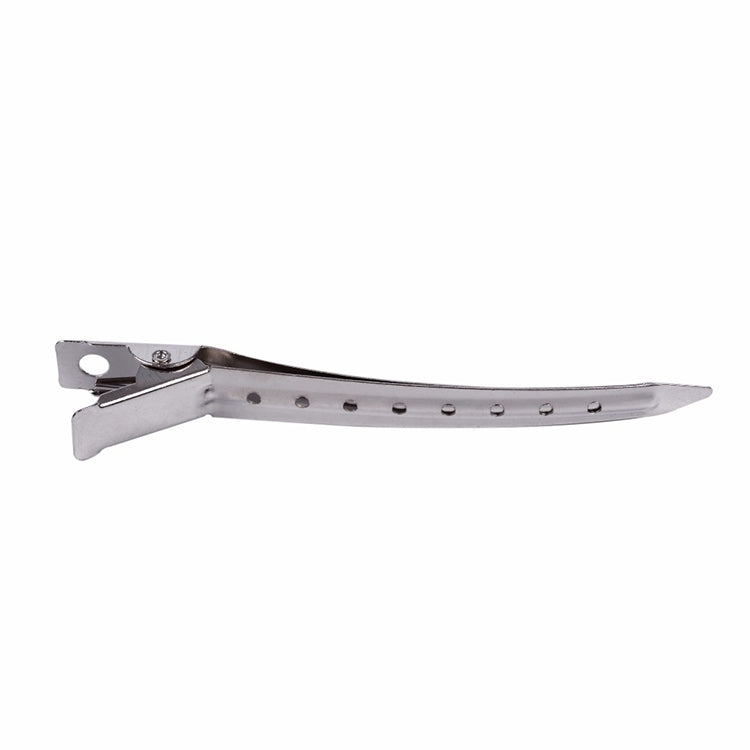 Stainless steel duckbill hair clip with perforated single-hole bar