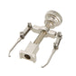 Silver toe nail care clip tool with knurled knob, threaded screw, and prong base