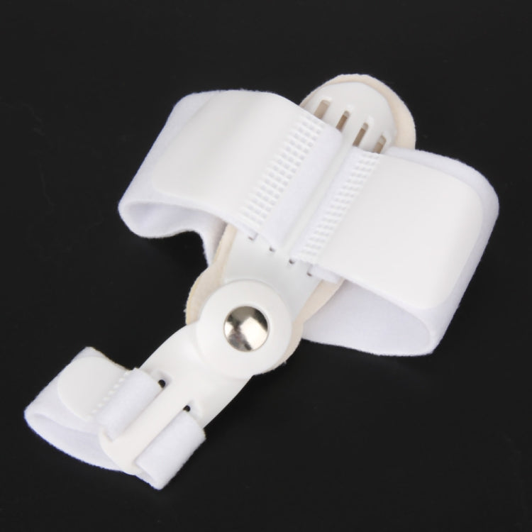 White big toe splint brace with wide toe band and central metal fastener