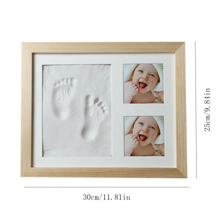 Baby Hand Foot Print Mold Maker Solid Wooden Photo Frame With Cover Fingerprint Mud Set