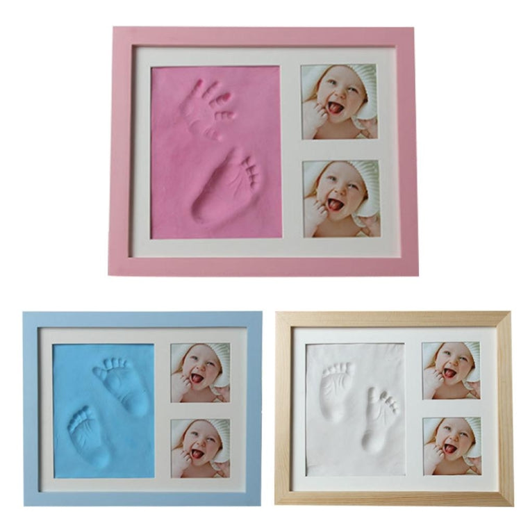 Baby Hand Foot Print Mold Maker Solid Wooden Photo Frame With Cover Fingerprint Mud Set