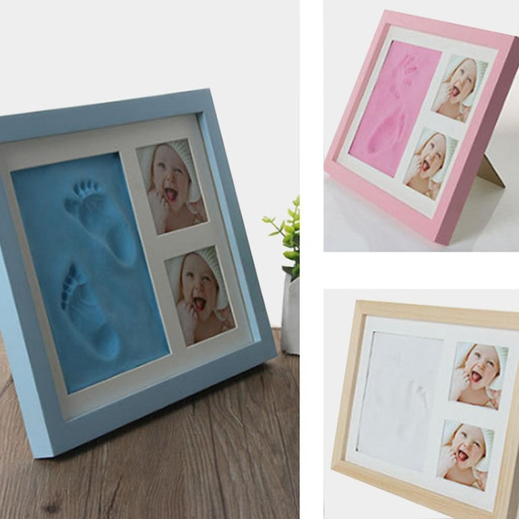 Baby Hand Foot Print Mold Maker Solid Wooden Photo Frame With Cover Fingerprint Mud Set