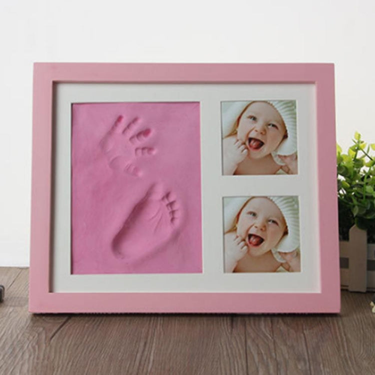 Baby Hand Foot Print Mold Maker Solid Wooden Photo Frame With Cover Fingerprint Mud Set
