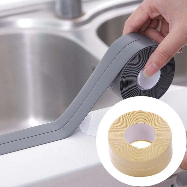 Waterproof PVC sealing tape roll, beige, for kitchen or bathroom wall and sink edges