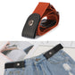 Wink Red elastic PU waistband with black leather snap-tab buckle-free end