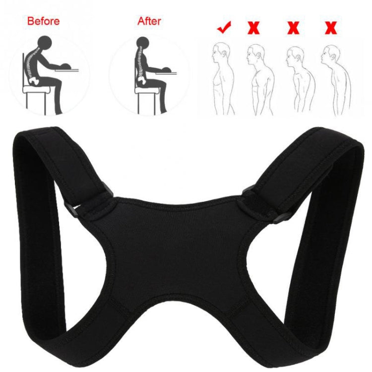 Black posture corrector belt laid flat with two side shoulder straps