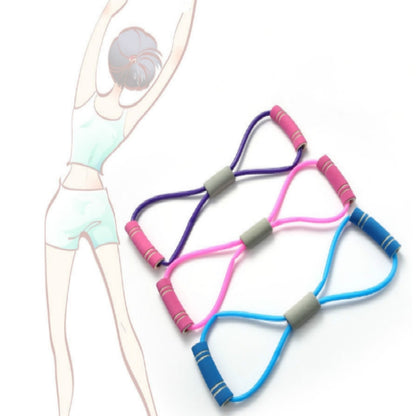 Multicolor latex chest elastic rope with eight-shaped handles for fitness