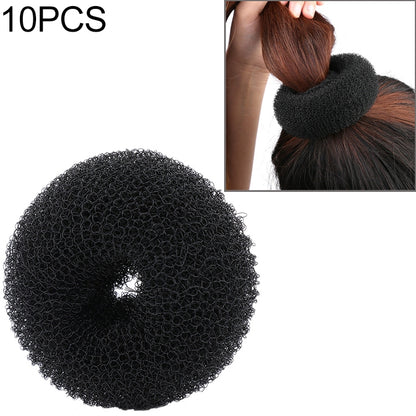 Black donut hair ring bun shaper, round foam with center hole