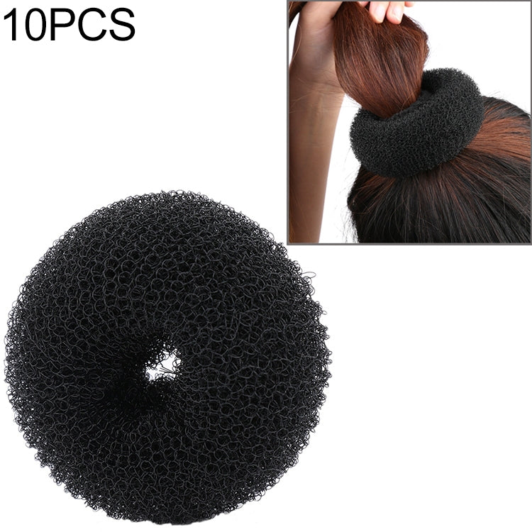 Black donut hair ring bun shaper, round loop shape