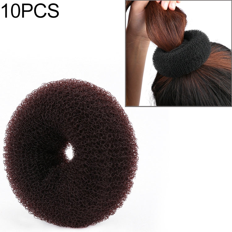 Coffee brown donut hair ring bun shaper with center hole