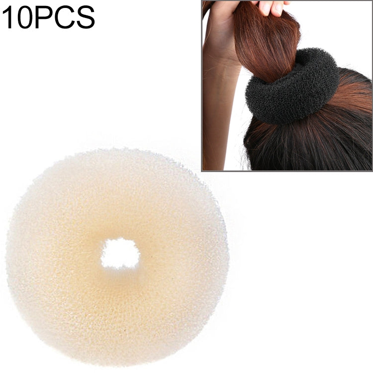 Light beige donut hair ring, soft foam styling accessory