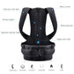 Black posture brace with back support panel, ergonomic shoulder straps, and waist stabilizer