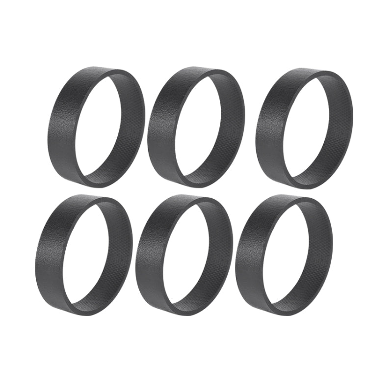 Drive belt rings, black rubber belts (set of 6)