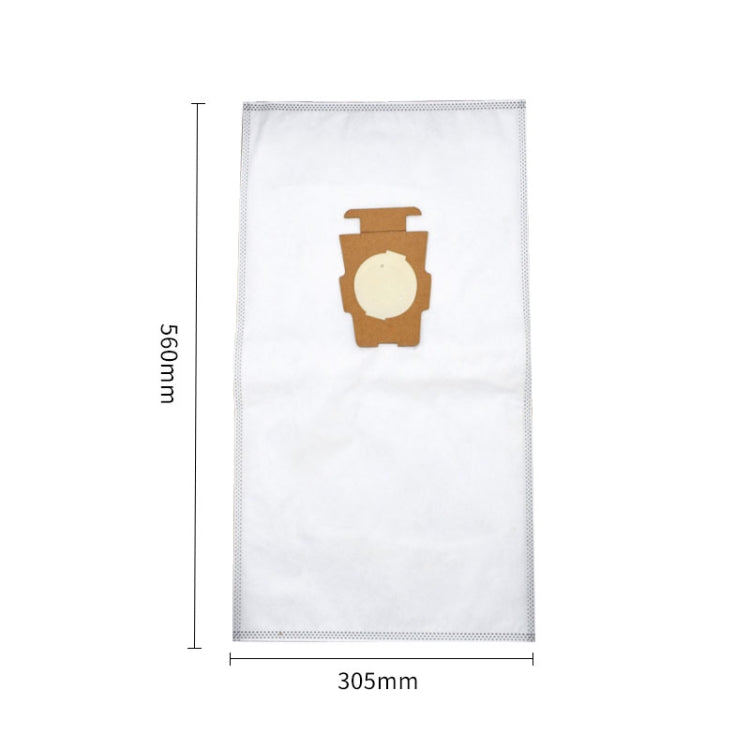 Vacuum dust bag size 305 x 150 mm, white rectangular bag with brown icon