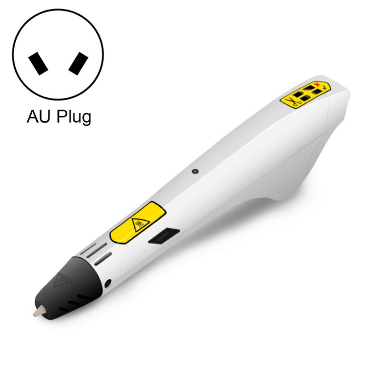 Children's 3D printing pen with AU plug option, white body and black nozzle