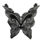 Butterfly lace collar with embroidered wing pattern, black lace detail on white